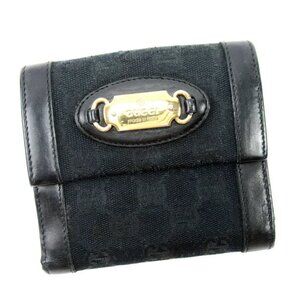 Gucci Double SidedWallet GGpattern canvas leather used T10462